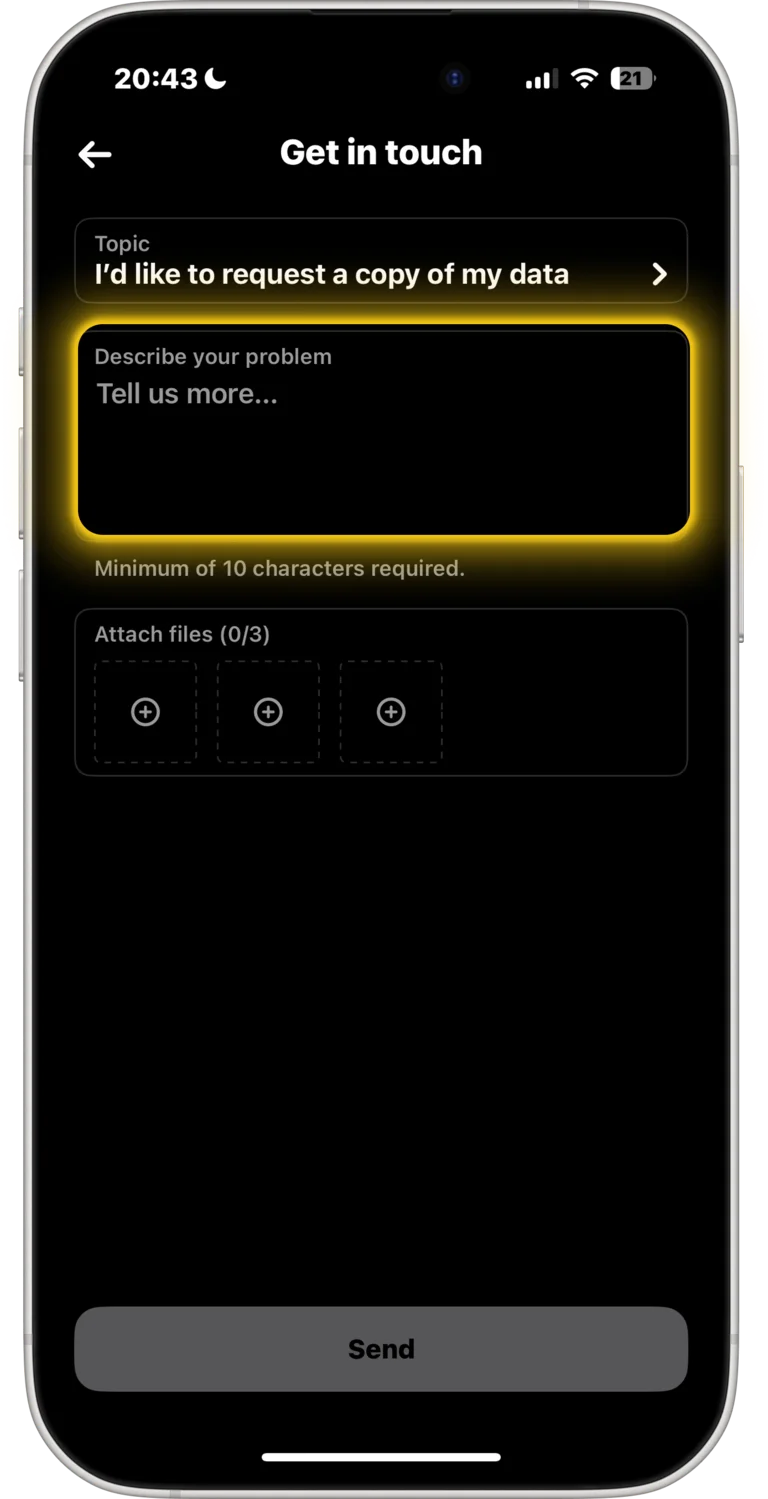 BeReal Compose message screen
